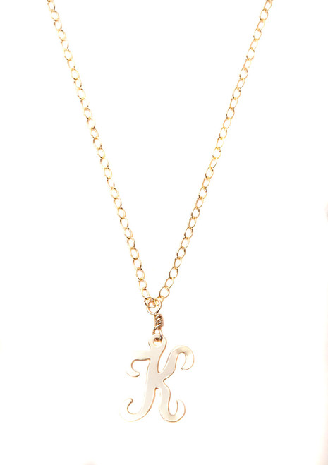 14KT Gold Filled Mini Initial "K" Necklace