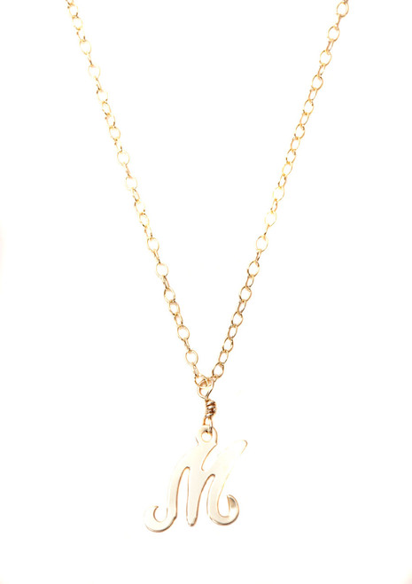 14KT Gold Filled Mini Initial "M" Necklace