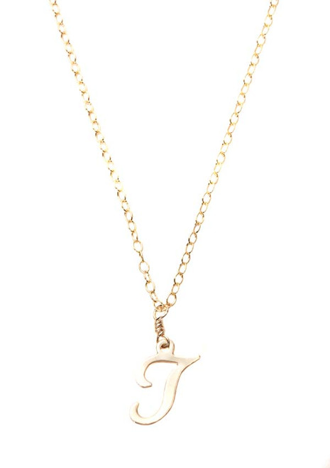 14KT Gold Filled Mini Initial "T" Necklace