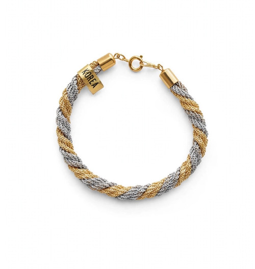 Vintage 80's Gold & Grey Mesh Bracelet