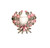 Vintage SHERMAN Pink & Grey Rhinestone Brooch