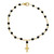 14KT Gold Filled Petit Pearl Rosary Bracelet in Onyx