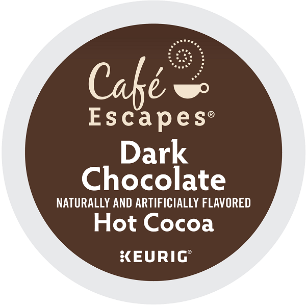 Cafe Escapes Dark Chocolate Hot Cocoa KCups Necco Coffee
