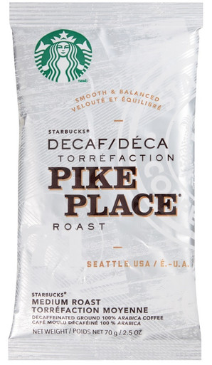 Starbucks Decaf Pike Place 2.5 oz Ground - Necco Coffee