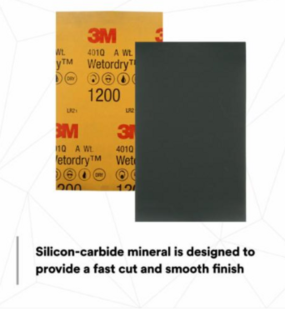 3M™ Wetordry™ Abrasive Sheet 1200 Grit, 5 1/2 in x 9 in 50 sheets per carton