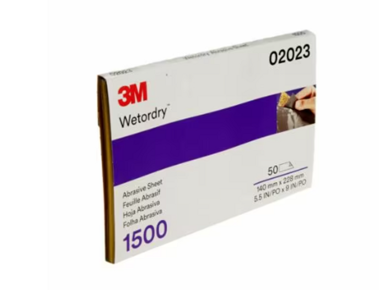 3M™ Wetordry™ Abrasive Sheet 401Q, 02023, 1500, 5 1/2 in x 9 in, 50 pack