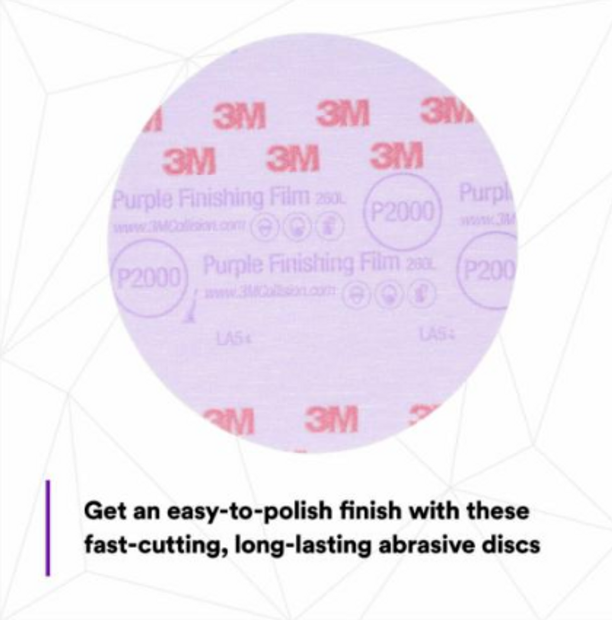 Hookit™ Purple Finishing Film Abrasive Disc 6" 2000 Grit, 50 discs per carton