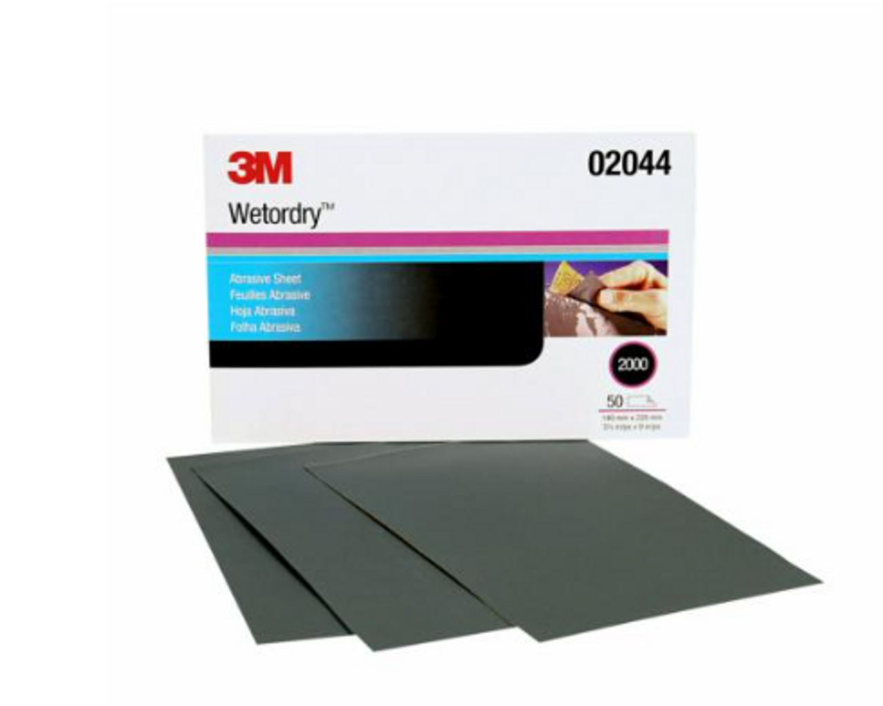 3M™ Wetordry™ Abrasive Sheet 2000 Grit  5 1/2 x 9 in 50 sheets per carton