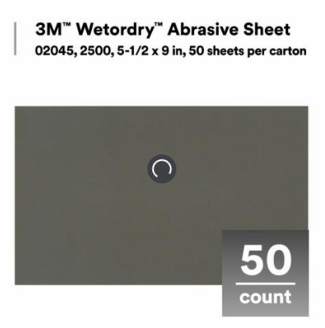 3M™ Wetordry™ Abrasive Sheet 2500 Grit  5 1/2 x 9 in 50 sheets per carton