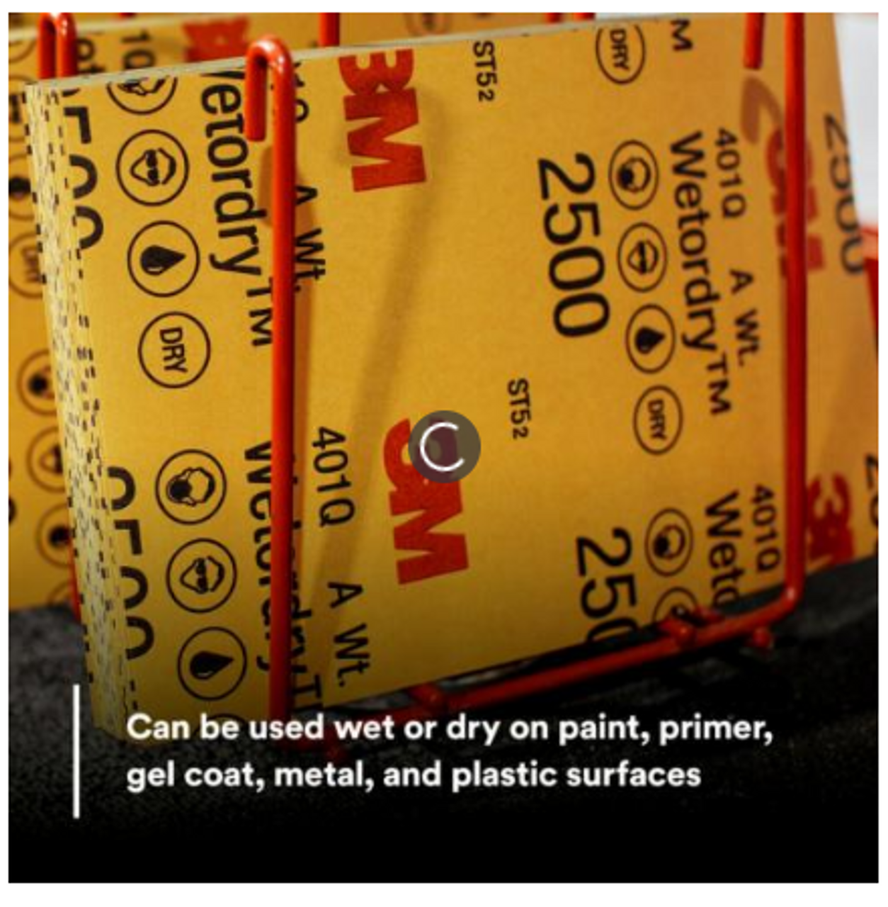 3M™ Wetordry™ Abrasive Sheet 2500 Grit  5 1/2 x 9 in 50 sheets per carton