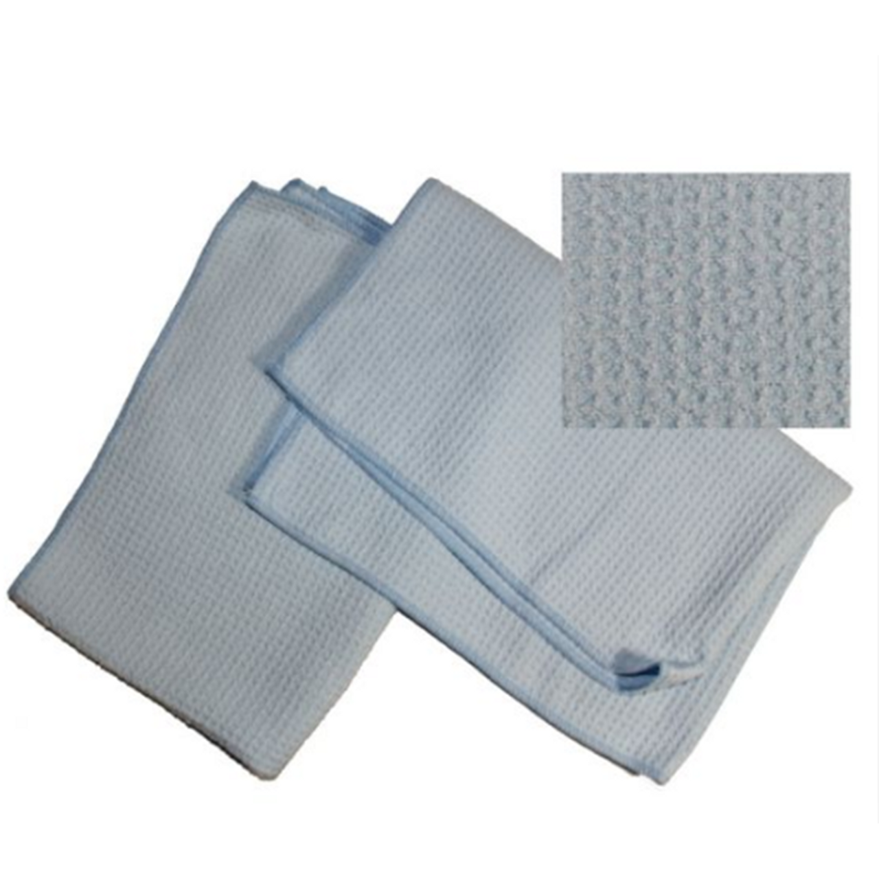Soft Waffle Microfiber Car Wash Towels Light Blue 15 x 25