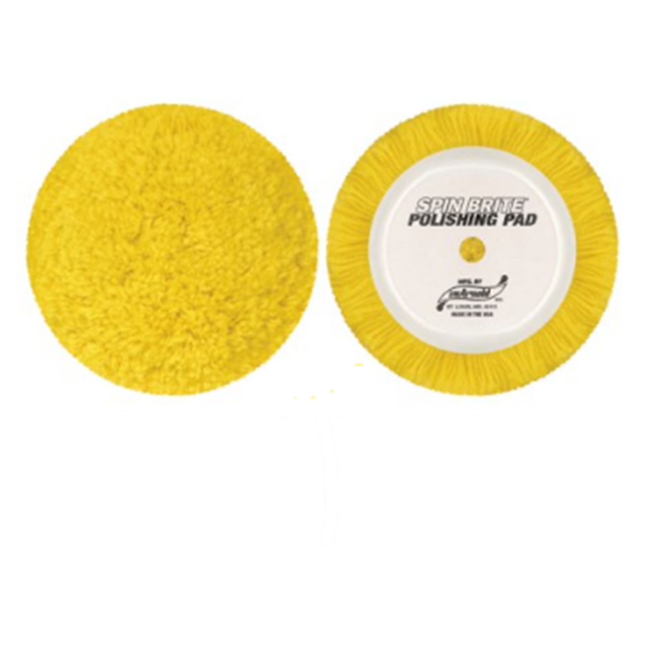 Yellow Spin Brite 4-Ply Polishing Pads with Loop Backing