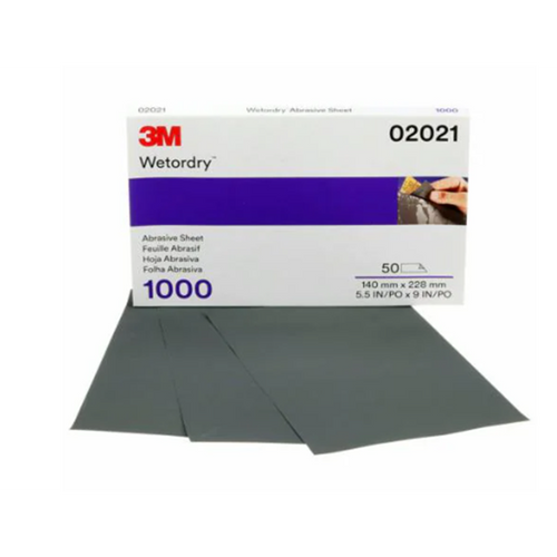 3M™ Wetordry™ Abrasive Sheet 1000 Grit,  5 1/2 x 9 in 50 sheets per carton