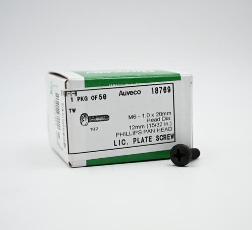 M6- 1.0 x 20mm | PHILLIPS PAN HEAD LIC. PLATE SCREW (50 PACK) M6- 1.0 x 20mm | PHILLIPS PAN HEAD LIC. PLATE SCREW (50 PACK)