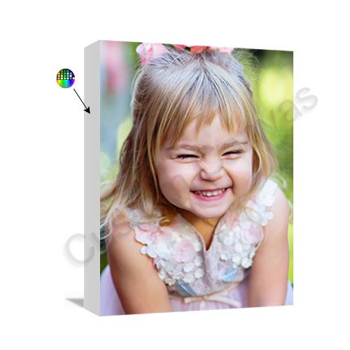 Solid color wrap canvas print edge style