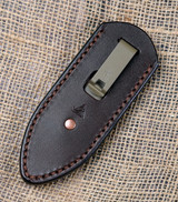 DCC Pocket Sheath in Dark Brown Hermann Oak Leather With Flat Dark Earth Cerakoted DCC Clip