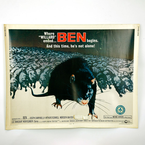 1972 Original Ben Movie Poster - Half Sheet - 28x22