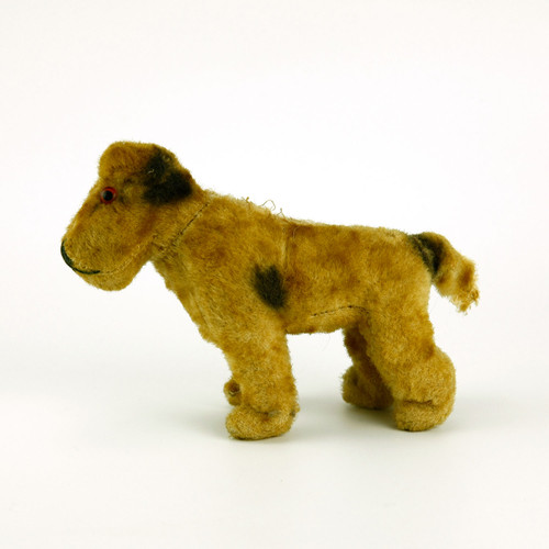 Antique Wood Shavings Stuffed Dog Plush