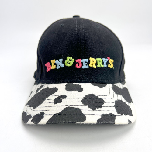 Ben & Jerry's 1990s Cow Brim Pattern Snapback Hat Embroidered Logo
