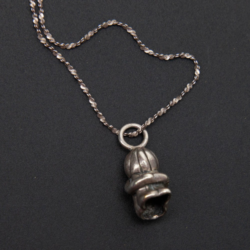 Sterling Silver Rope Chain Necklace Figure Pendant 30in