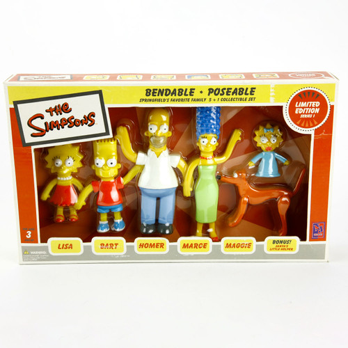 The Simpsons Box Family Set - Bendable & Posable Figures - New in Box (2002)