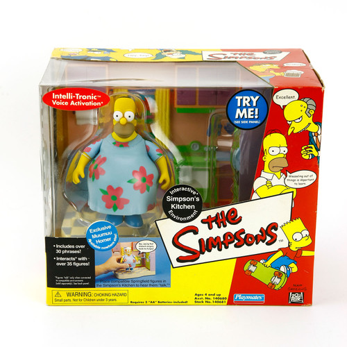 The Simpsons Interactive Kitchen Figure Homer MuuMuu 2001 - NIB