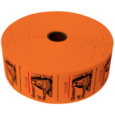 Queen of Hearts Jumbo Ticket Roll - Orange