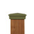 Four by four olive green slim profile post cap. Fits Actual three and one half inch posts.