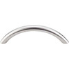 3-3/4" CTC Solid Bowed Bar Pull - Brushed Stainless Steel