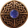 1-3/8" Dia. Celtic Jewel / Blue Sodalite Knob - Antique Copper