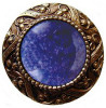 1-5/16" Dia. Victorian Jewel / Blue Sodalite Knob - Antique Brass