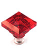 1-1/4" Square Red Crystal Knob