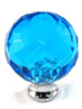 1-3/16" Dia. Round Aqua Crystal Knob