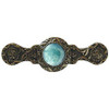 3" CTC Victorian Jewel / Green Aventurine Pull - Brite Brass