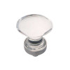 1-1/4" Oval Gemstone Knob - Glass with Satin Nickel