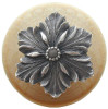 1-1/2" Dia. Opulent Flower / Natural Knob - Antique Pewter