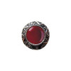 1-5/16" Dia. Victorian Jewel / Red Carnelian Knob - Brite Nickel