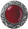 1-5/16" Dia. Victorian Jewel / Red Carnelian Knob - Brite Nickel