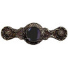 3" CTC Victorian Jewel / Onyx Pull - Antique Brass