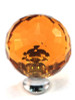 1-3/16" Dia. Round Amber Crystal Knob