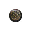 1-1/2" Dia. Fleur-de-Lis / Dark Walnut Knob - Antique Brass