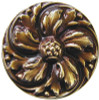 1-3/8" Dia. Chrysanthemum Knob - Antique Brass