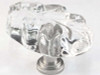 2" Clear Oak Leaf Glass Knob