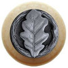 1-1/2" Dia. Oak Leaf / Natural Knob - Antique Pewter