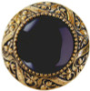 1-5/16" Dia. Victorian Jewel / Onyx Knob - Brite Brass