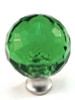 1-3/16" Dia. Round Green Crystal Knob