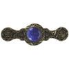 3" CTC Victorian Jewel / Blue Sodalite Pull - Brite Brass