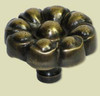 2" Dia. Round Brass Flower Knob