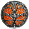 1-3/8" Dia. Monarch Butterflies Knob - Pewter Enameled