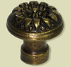 3/4" Dia. Round Brass Flower Knob